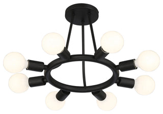 Dakota Eight Light Ceiling Mount in Black