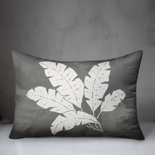 Leaf Texture on Gray 14x20 Indoor/Outdoor Pillow