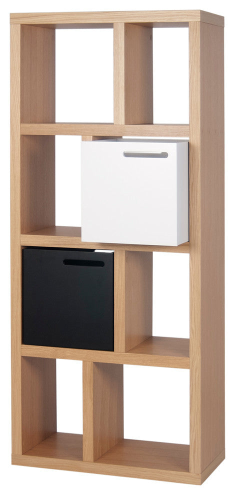 Berlin 4 Levels Bookcase, 70 cm., Oak