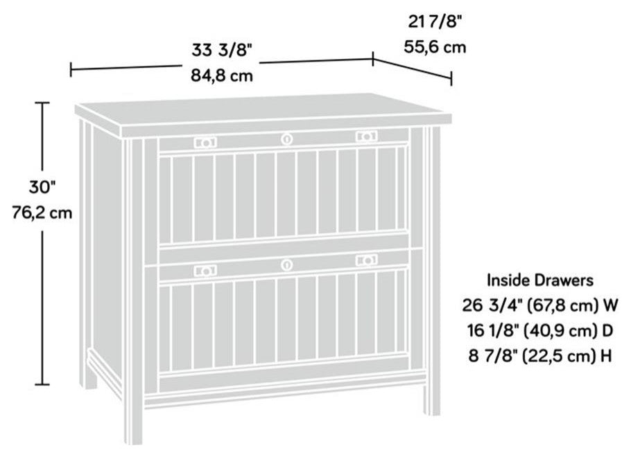 Sauder Costa Engineered Wood 2-Drawer Lateral File Cabinet in Chalked Chestnut