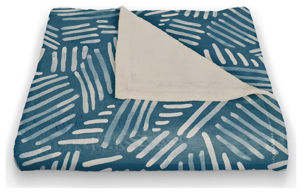 Watercolor Stripe Pattern 50x60 Coral Fleece Blanket