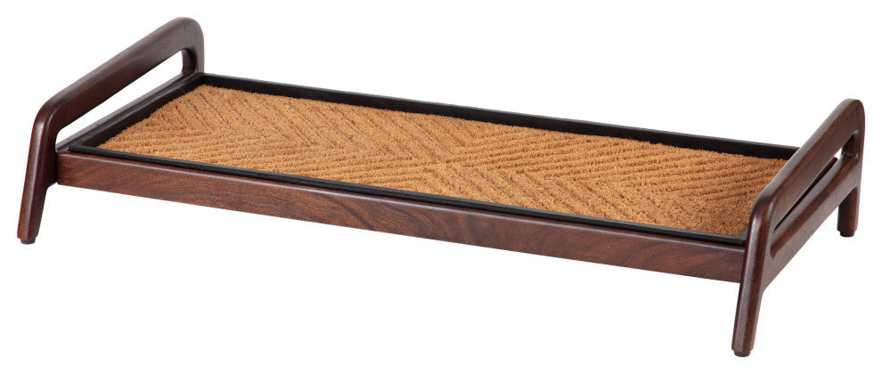 Single-Tier Brown Stand With 3-Pair Rubber Boot Tray Arrowhead