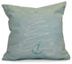 Decorative Holiday Pillow Geometric Print, Aqua, 16"x16"