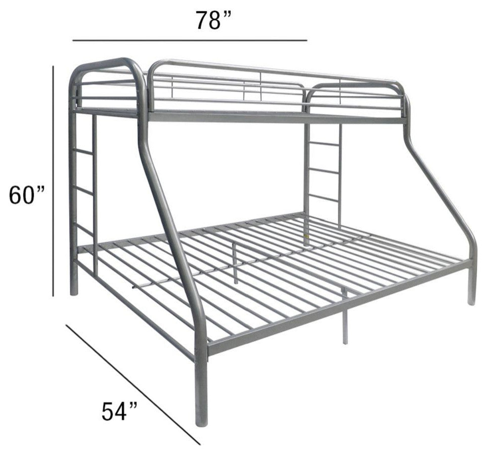 Silver Twin Over Full Size Bunk Bed