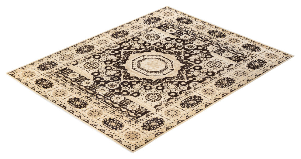 Eclectic, One-of-a-Kind Hand-Knotted Area Rug Brown, 8'8"x11'1"