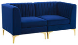 Triumph Channel Tufted Performance Velvet Loveseat EEI-4346-NAV