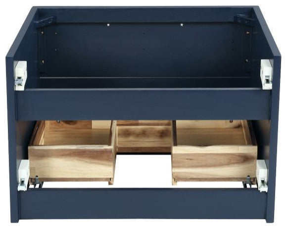 Fresca Lucera Royal Blue Wall Mount Undermount Sink Modern Bathroom Cabinet