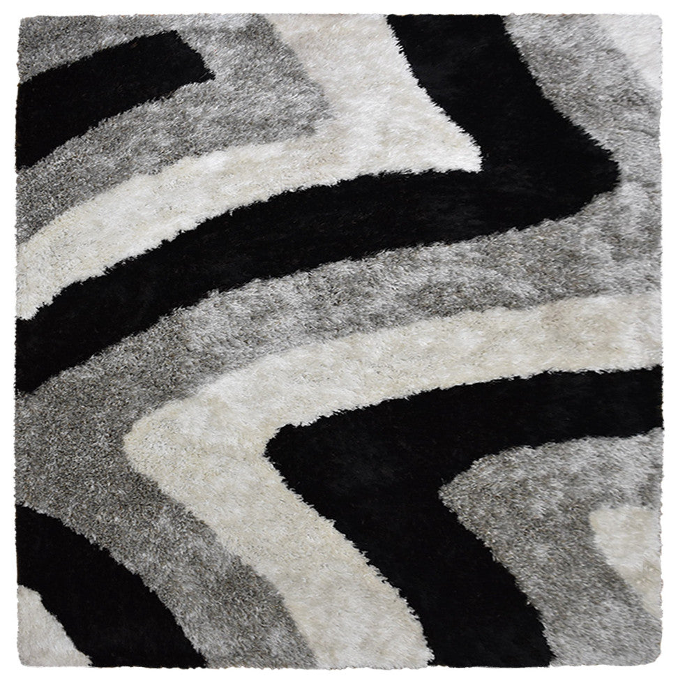 HAND TUFTED SHAG POLYESTER ECO-FRIENDLY AREA RUGS -Multicolor,Contemporary