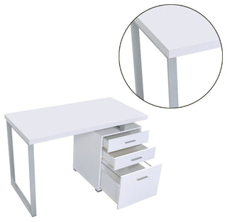 Writing Desk with File Drawer, White