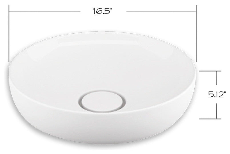 Transolid Abigail 16" Vitresou China Vessel Sink, White