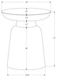 Accent Table, Drum, Side, End, Nightstand, Lamp, Bedroom, Copper Metal