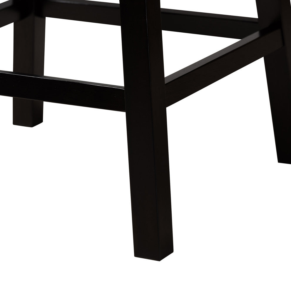 Tinalyn Swivel Counter Stool, Set of 2, White/Espresso Brown, Faux Leather