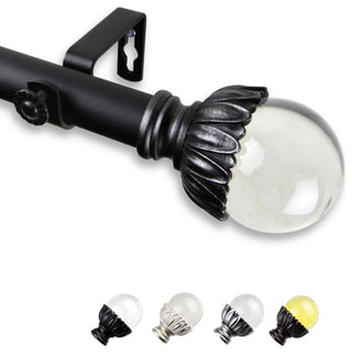 Nilo 1" Curtain Rod, Black, 160-240"