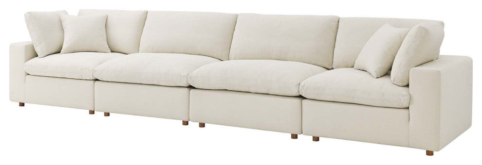 Modular Sectional Deep Sofa Set, Beige, Fabric, Modern, Lounge Cafe Hospitality
