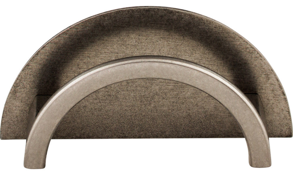 Top Knobs TK53 Half Circle 3-1/2 Inch Center to Center Handle - Pewter Antique