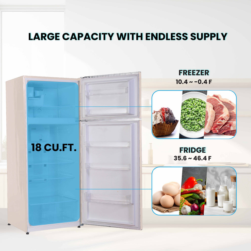 Conserv 30in RETRO Refrigerator 18cf Top Mount w/AUTOMATIC ICE MAKER 110V Handle