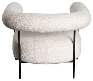 District Accent Chair in Ivory Boucle Fabric by Diamond Sofa