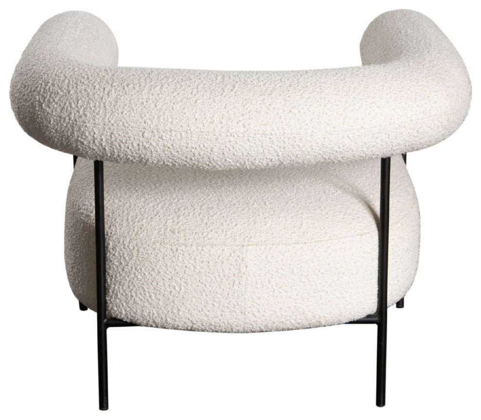District Accent Chair in Ivory Boucle Fabric by Diamond Sofa