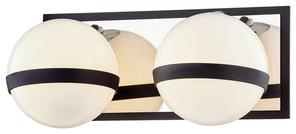 Ace 2 Light Vanity, Carbide Black With Polished Nickel Accents