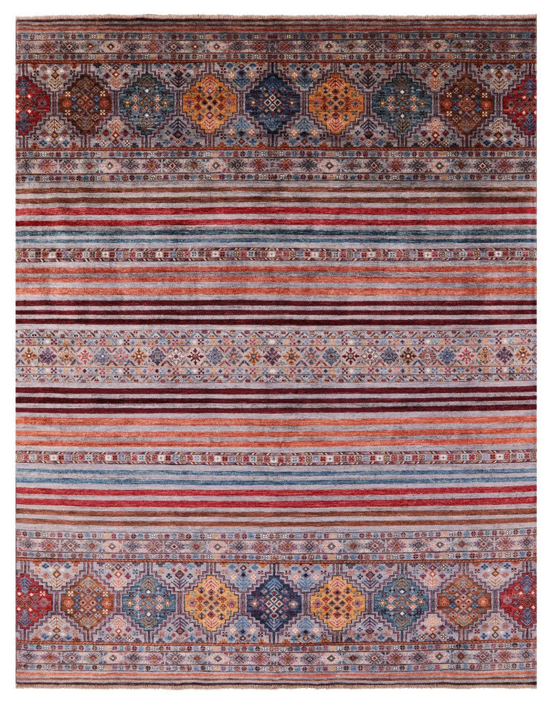 8' 0" X 10' 1" Khorjin Super Kazak Handmade Wool Rug - Q12304
