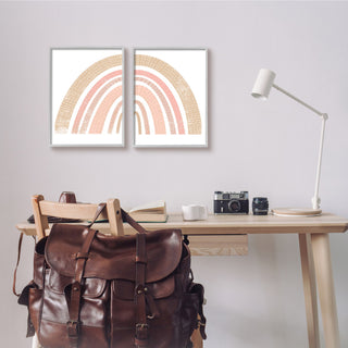Abstract Pink Neutral Kid's Rainbow Arches Striped Patterns,11 x 14