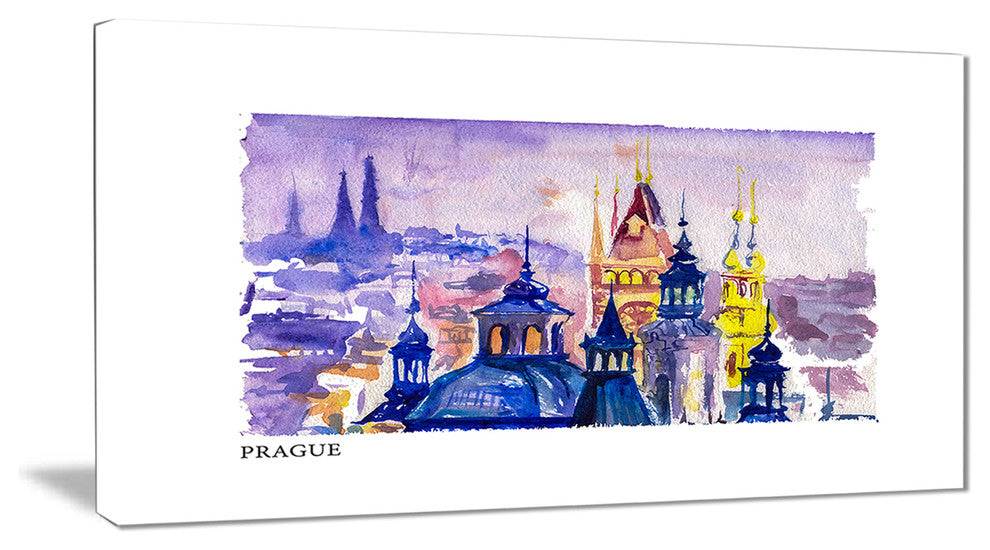 "Prague Vector Illustration" Canvas Print