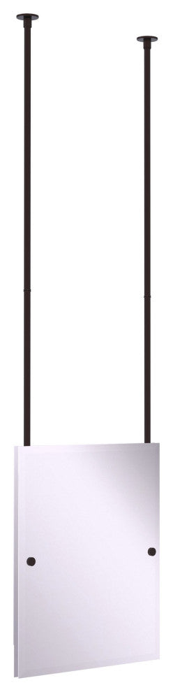 Frameless Rectangle Ceiling Hung Mirror, Antique Bronze