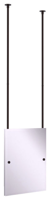 Frameless Rectangle Ceiling Hung Mirror, Antique Bronze