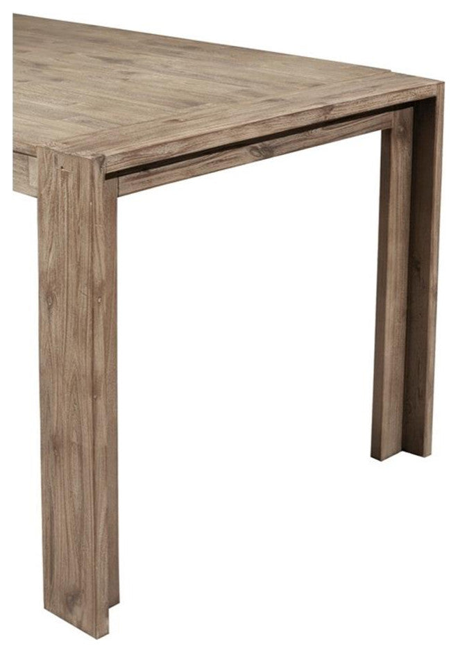 Alpine Furniture Seashore Fixed Wood Top Dining Table in Antique Natural (Brown)