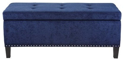 Madison Park Shandra II Tufted Top Soft Close Storage Bench, Blue