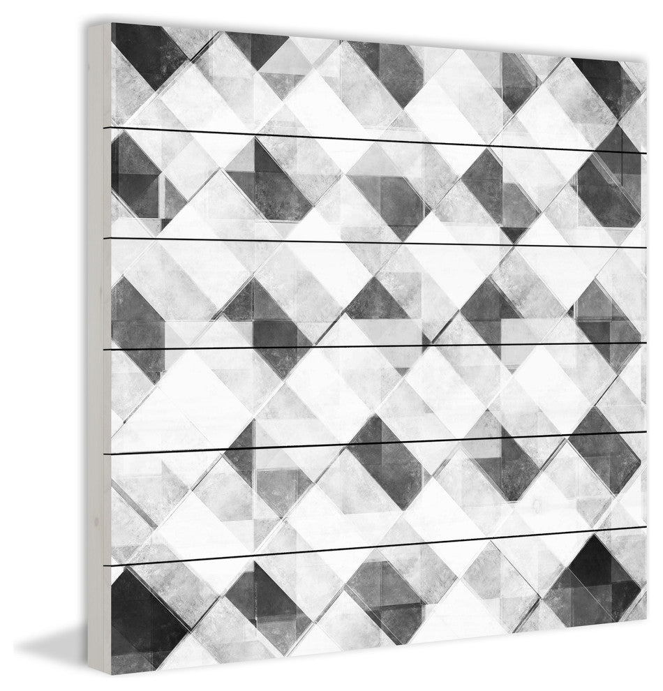 "Restricted Compilation" Painting Print on White Wood