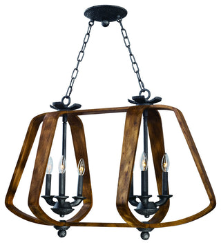 Maxim 20927BWIO 6-Light Chandelier Road House Barn Wood/Iron Ore
