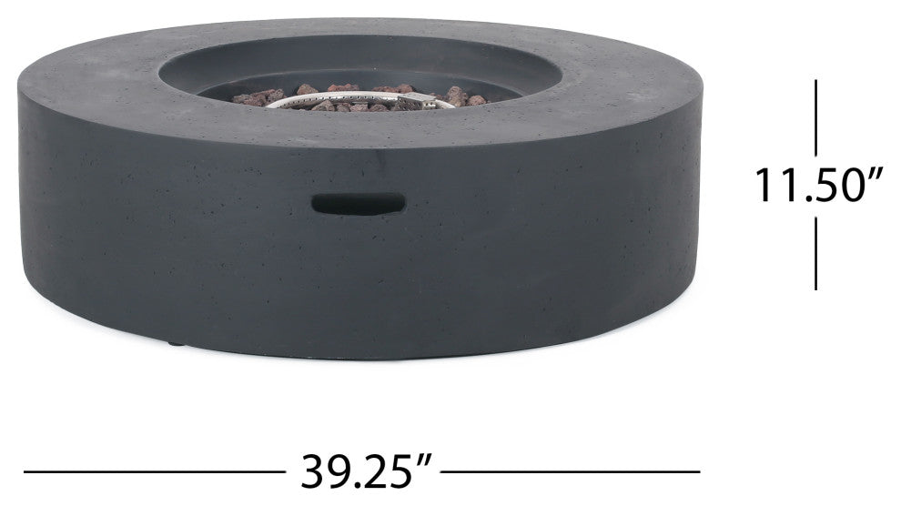 Hearth Outdoor 50,000 BTU Circular Fire Pit, No Tank Holder, Dark Gray