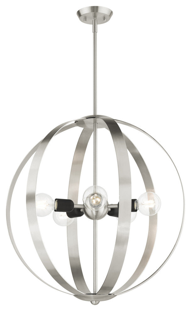 Brushed Nickel Industrial, Modern, Nostalgic, Rustic, Loft Chandelier