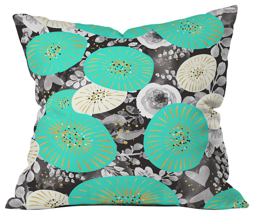 Marta Barragan Camarasa Galaxy of Flowers Throw Pillow, 18"x18"