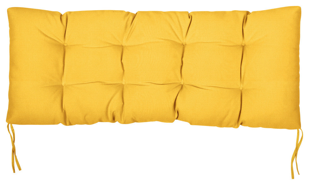 Sunbrella Canvas Indoor/Outdoor Tufted Bench Cushion, Sunflower, 48x19x3"