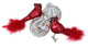 4-Piece Glitter Cardinal Shaped and Matching White Ball Glass Ornaments Set