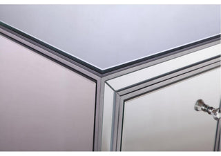 60" Mirrored Tv Stand With Wood Fireplace Insert In Antique Silver