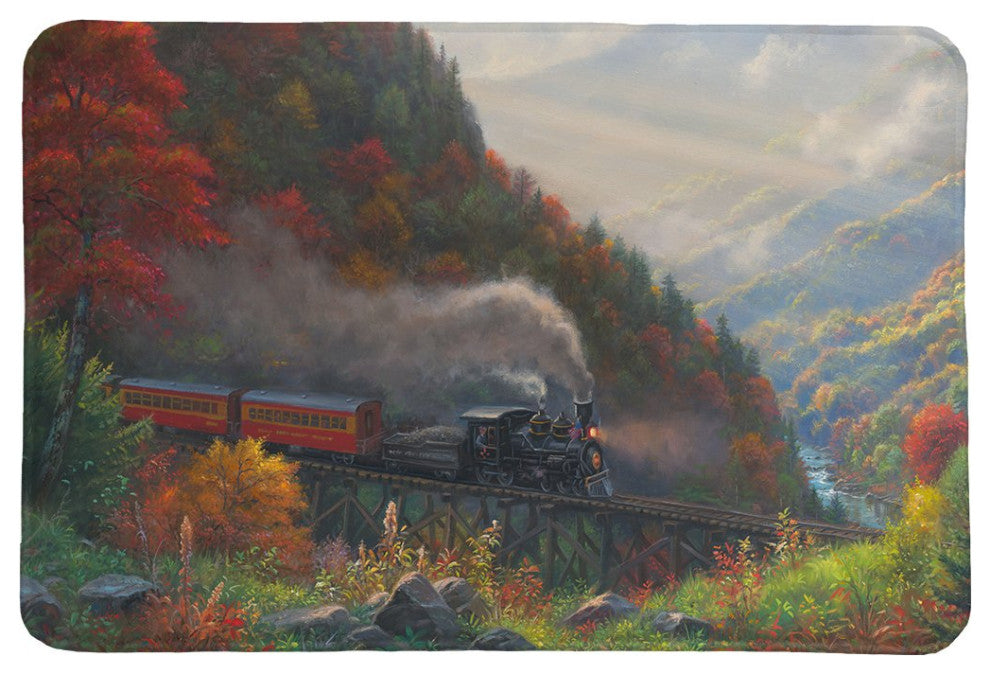 Laural Home Great Smoky Mountain Railroads Memory Foam Rug