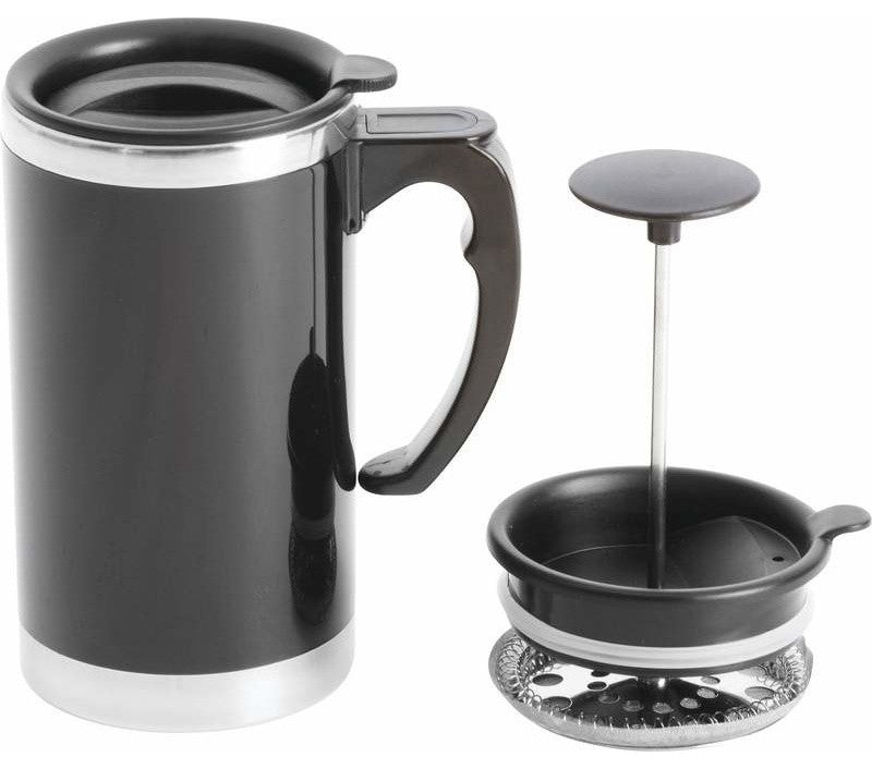 Stainless Steel Lined, Double-Wall Travel French Press Coffee Mug