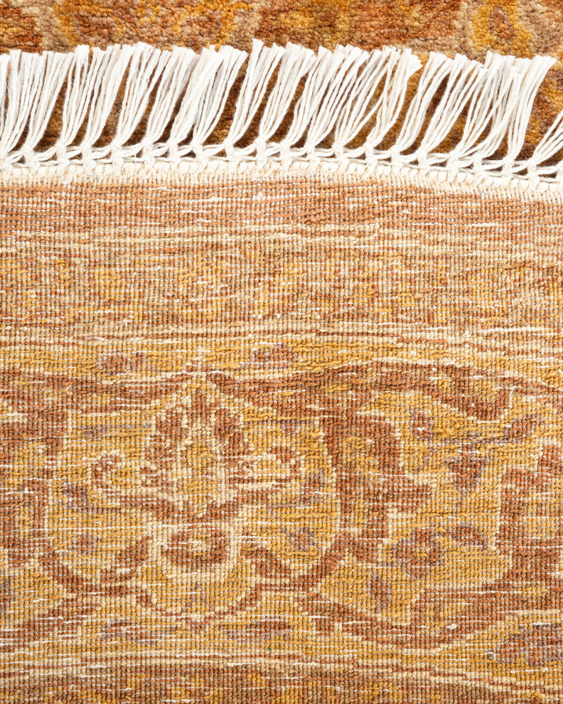 Mogul, One-of-a-Kind Hand-Knotted Area Rug Yellow, 5' 1" x 5' 1"