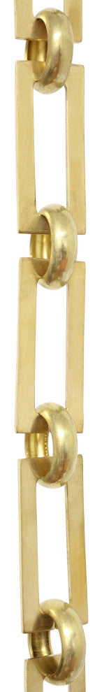 RCH Hardware Brass Rectangle Chandelier Chain, 3'', Polished Brass, U55