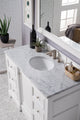 James Martin 825-V48-BW-3CAR 48" Vanity Bright White w/ Carrara Marble Top
