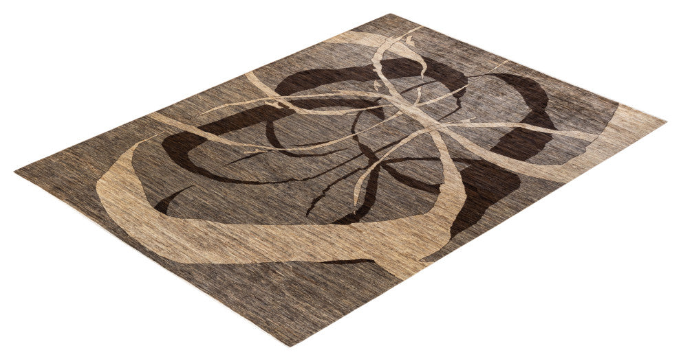 Eclectic, One-of-a-Kind Hand-Knotted Area Rug Beige, 8'10"x11'10"