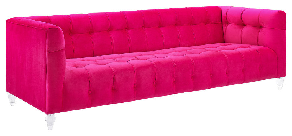 Bea Hot Pink Velvet Sofa