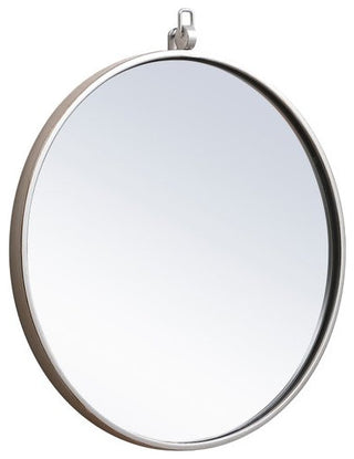 Elegant Decor MR4718S Metal Frame Round Mirror, Decorative Hook, 18"