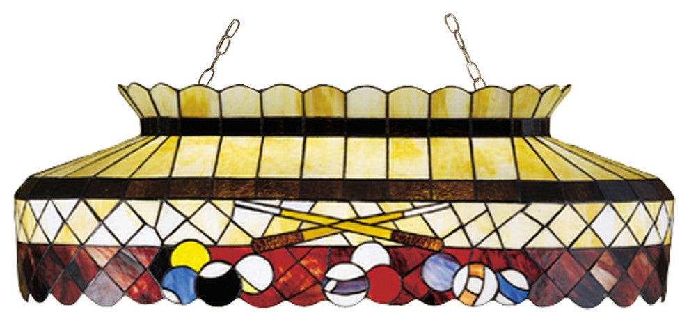 Meyda lighting 27615 40"L Burgundy Billiard Oblong Pendant