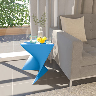 Leisuremod Randolph Modern Triangle Accent Side End Table, Blue, Singles