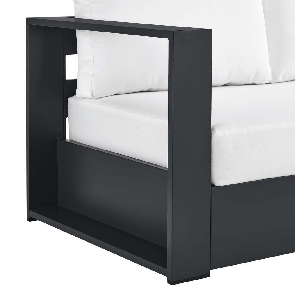 Tahoe Outdoor Patio Powder-Coated Aluminum Modular Left-Facing Loveseat - Gray W