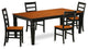 5-Piece Dinette Set With Dining Table and 4 Dining Chairs, Black/Cherry